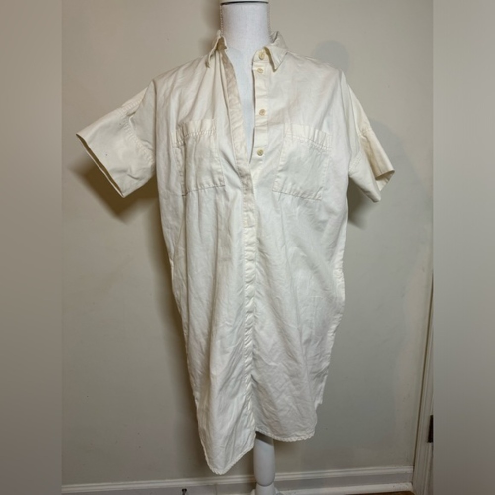 MADEWELL Chambray Double‎ Pocket Casual Shirt Dress Size X-Small white
